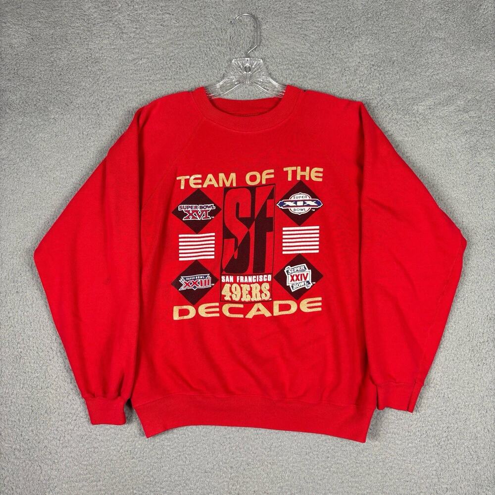 Vtg 80s Hanes San Francisco 49ers Sweatshirt Adult Large Team Of The Decade